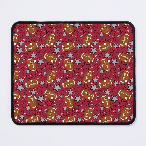 Item preview, Footballs and Stars in Red Black and Silver designed and sold by KrisInStitches.