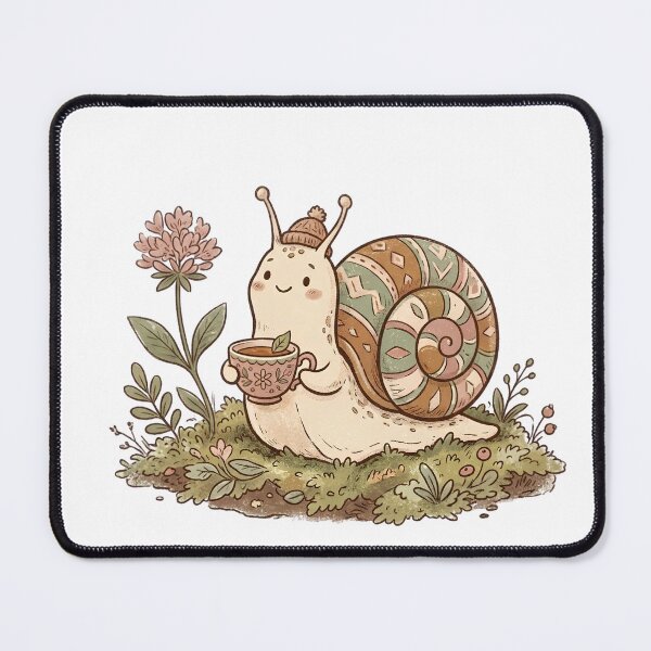 Item preview, Slow Life Snail Cottagecore Cozy Tea Time Illustration designed and sold by abdelski.