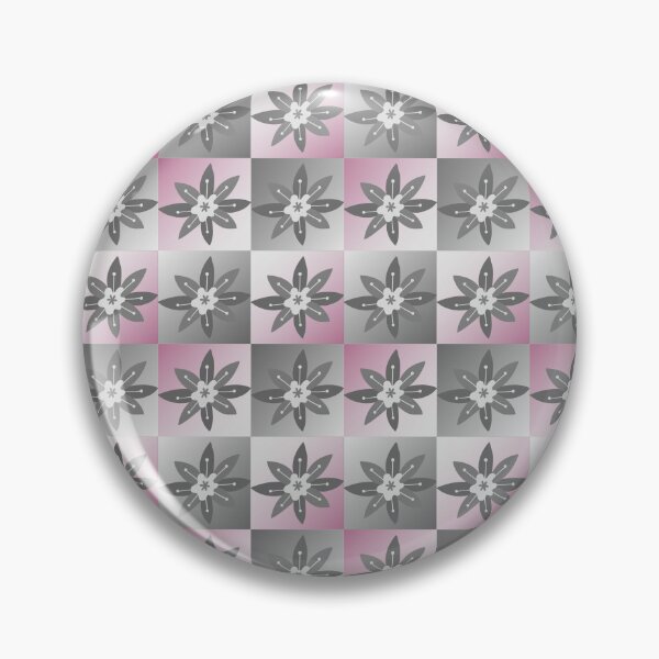 Item preview, Pink & Grey Floral Geometric Pattern – Retro Botanical Flower Design - Product 0008 designed and sold by simplycolours.