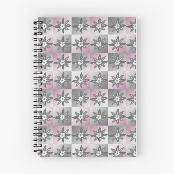 Item preview, Pink & Grey Floral Geometric Pattern – Retro Botanical Flower Design - Product 0008 designed and sold by simplycolours.