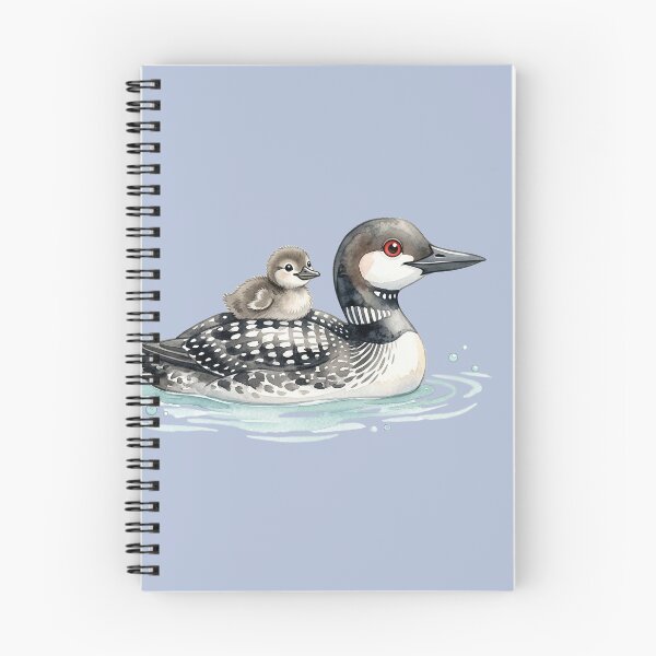 Item preview, Watercolor Common Loon with Baby Chick – Northern Lake Wildlife designed and sold by FrozenFits.
