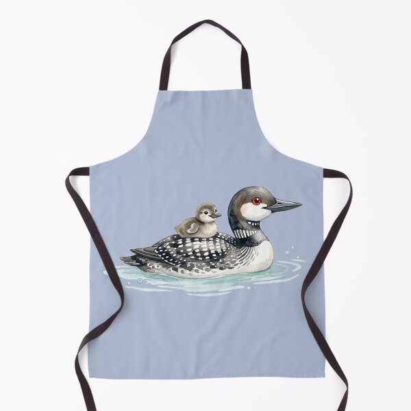 Item preview, Watercolor Common Loon with Baby Chick – Northern Lake Wildlife designed and sold by FrozenFits.