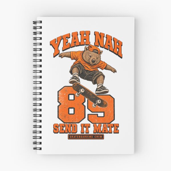 Item preview, Yeah Nah Send It Mate Funny Wombat Skateboarder Aussie Slang Streetwear Retro Varsity Design designed and sold by Yellowriversss.