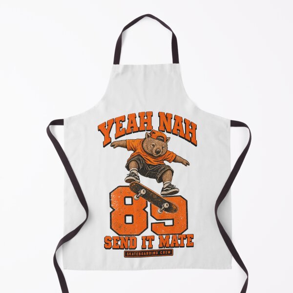 Item preview, Yeah Nah Send It Mate Funny Wombat Skateboarder Aussie Slang Streetwear Retro Varsity Design designed and sold by Yellowriversss.
