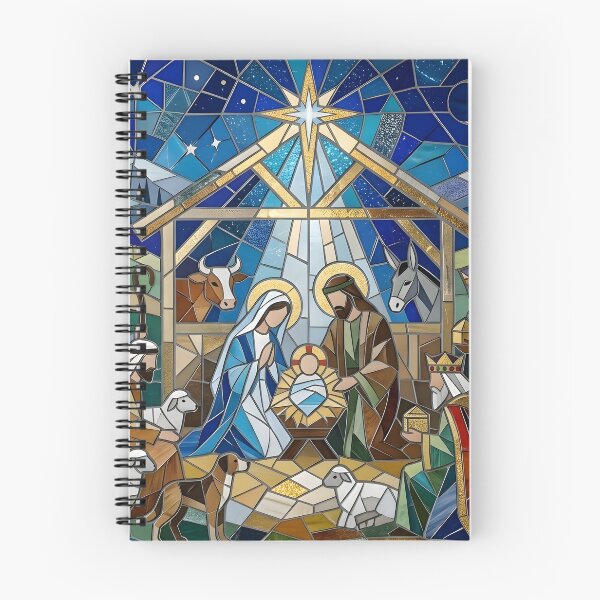 Item preview, Stained Glass Nativity Scene with the Star of Bethlehem designed and sold by Sybille-Yates.