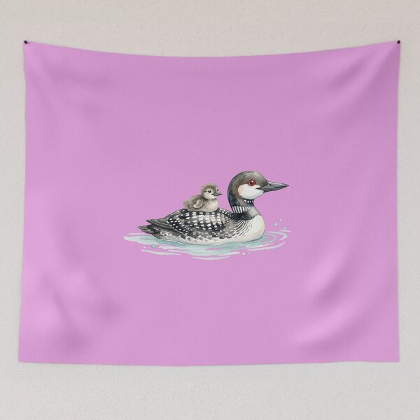 Item preview, Copy of Watercolor Common Loon with Baby Chick – Northern Lake Wildlife designed and sold by FrozenFits.