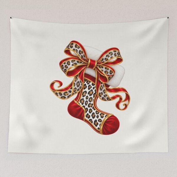 Item preview, Leopard Print Christmas Stocking Design designed and sold by annenambiro.