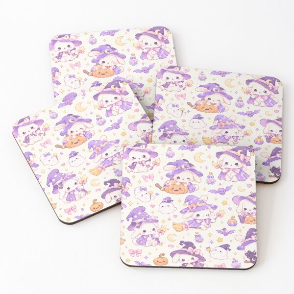 Item preview, Pastel Kawaii Witch Bunny Halloween Pattern designed and sold by Moonlight Studio.