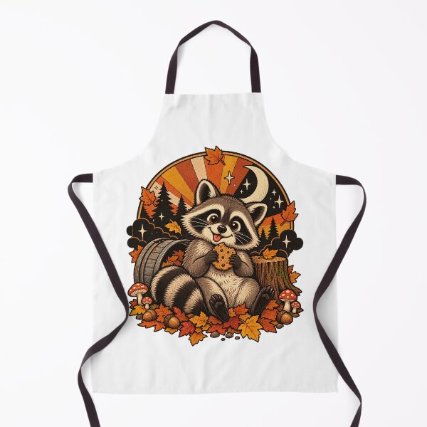 Item preview, Cute Raccoon Eating a Cookie – Retro Autumn Woodland Art designed and sold by Apex Designs.