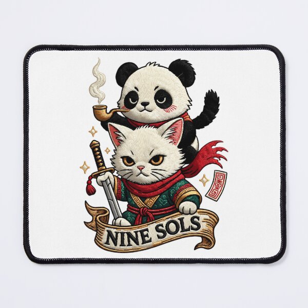 Item preview, Nine Sols Yi & Shuanshuan Faux Embroidery Patch Panda Rider designed and sold by CatheriSchiller.