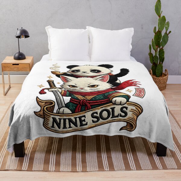 Item preview, Nine Sols Yi & Shuanshuan Faux Embroidery Patch Panda Rider designed and sold by CatheriSchiller.