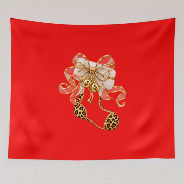 Item preview, Transparent Leopard Christmas Stocking Bow PNG designed and sold by annenambiro.