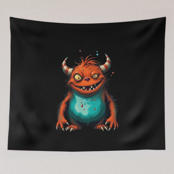 Item preview, Cute Orange Horned Monster - Lowbrow Cartoon Art designed and sold by ERODED SELF.