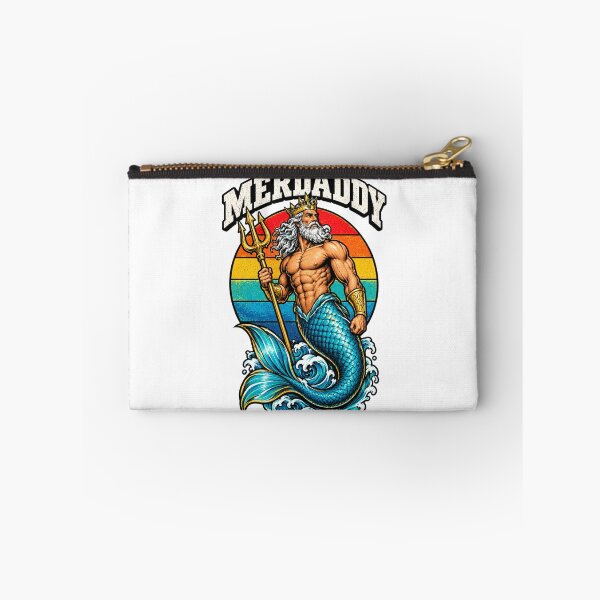 Item preview, Merdaddy Funny Merman Dad Mermaid Father Day Retro Sunset designed and sold by Whirx.