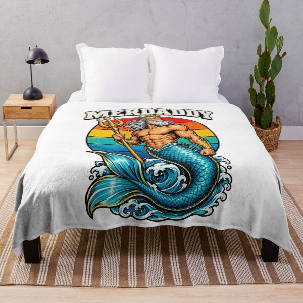 Item preview, Merdaddy Funny Merman Dad Mermaid Father Day Retro Sunset designed and sold by Whirx.