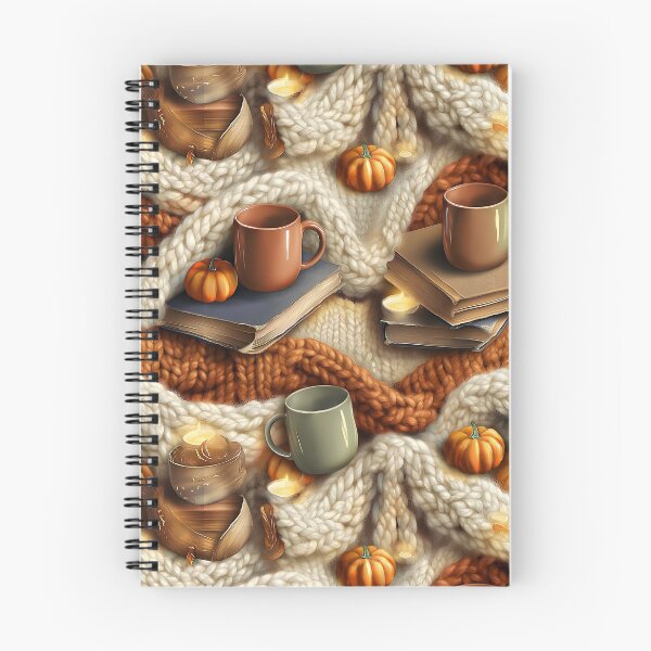 Item preview, Cozy Knitted Autumn – Books, Pumpkins and Coffee designed and sold by ViktoriaARose.