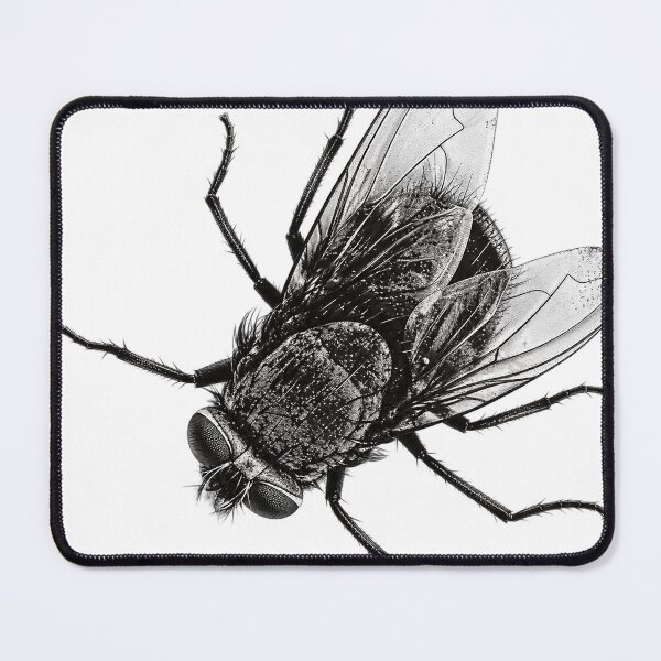 Item preview, Black and White Housefly – Detailed Insect Illustration designed and sold by PIXEL POP DESIGNS - Beyond the Norm!.