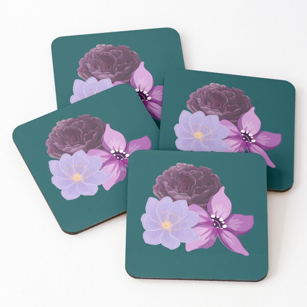 Item preview, Plum & Lavender Floral on Deep Teal designed and sold by BigfeetLittlepaws.