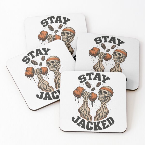 Item preview, Stay Jacked Funny Gym Skeleton Lifting Dumbbell Weightlifting Bodybuilding Workout Design designed and sold by Yellowriversss.