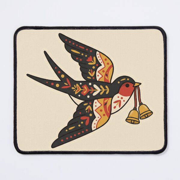 Item preview, Folk Art Swallow with Golden Bells designed and sold by Rariks.