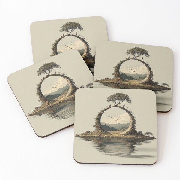 Item preview, Surreal Circular Clock Portal Landscape designed and sold by Shannon Hilson.