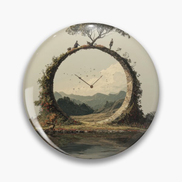 Item preview, Surreal Circular Clock Portal Landscape designed and sold by Shannon Hilson.
