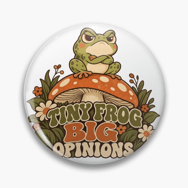 Item preview, Tiny Frog Big Opinions Retro Illustration designed and sold by BadMary.