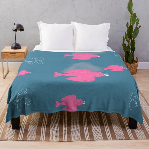 Item preview, Magenta Magical Flight: Naive Pattern of Birds and Butterflies on a Celestial Sky designed and sold by AcuarelasCA.