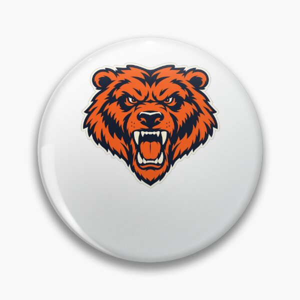 Item preview, Chicago Bears Fierce Roaring Bear Head Orange Navy designed and sold by purrinink.