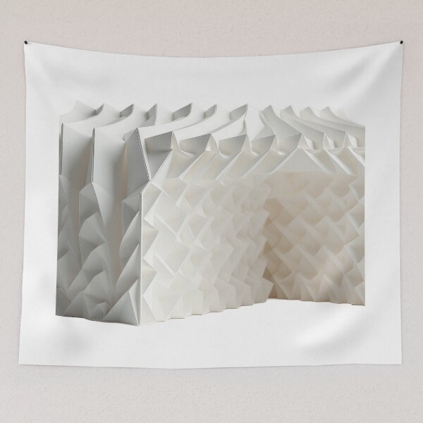 Item preview, Crumpled White Paper Forms in a Minimal Abstract Composition designed and sold by profustock.