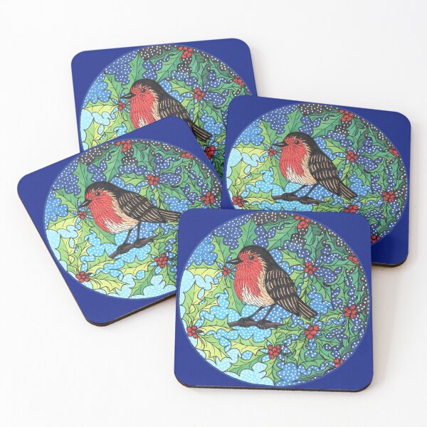 Item preview, Christmas Robin in Holly and Snow designed and sold by SusanAlisonArt.