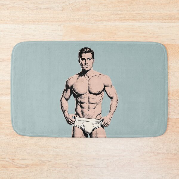Item preview, Handsome Athletic Man in White Briefs – Vintage Pop Art Ink Drawing designed and sold by gayishdesign.
