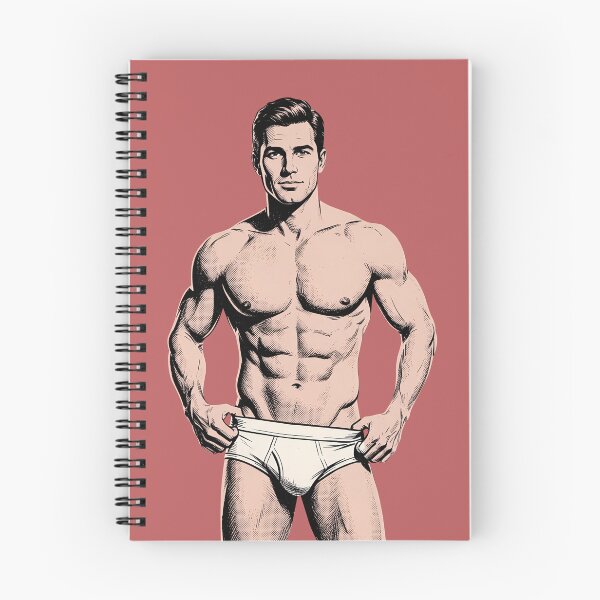 Item preview, Handsome Athletic Man in White Briefs – Vintage Pop Art Ink Drawing designed and sold by gayishdesign.