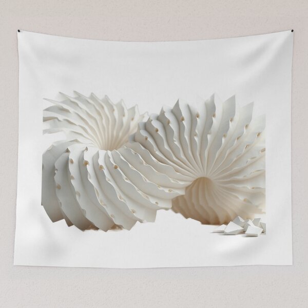 Item preview, Crumpled White Paper Forms in a Minimal Abstract Composition designed and sold by profustock.