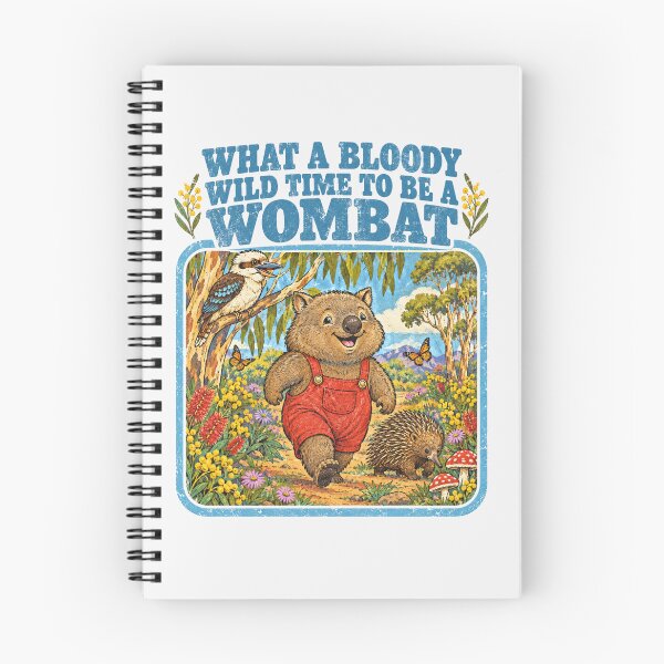 Item preview, What A Bloody Wild Time To Be A Wombat Cute Retro Aussie Bush Kookaburra Echidna Wattle designed and sold by Yellowriversss.