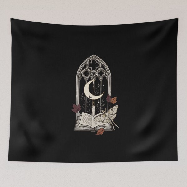 Item preview, Dark Academia Moth and Moon | Gothic Book Design designed and sold by MonaRose_Art.