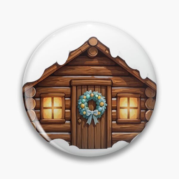 Item preview, Snowy Christmas Cabin - Holiday Tee designed and sold by KERK Art and Design.