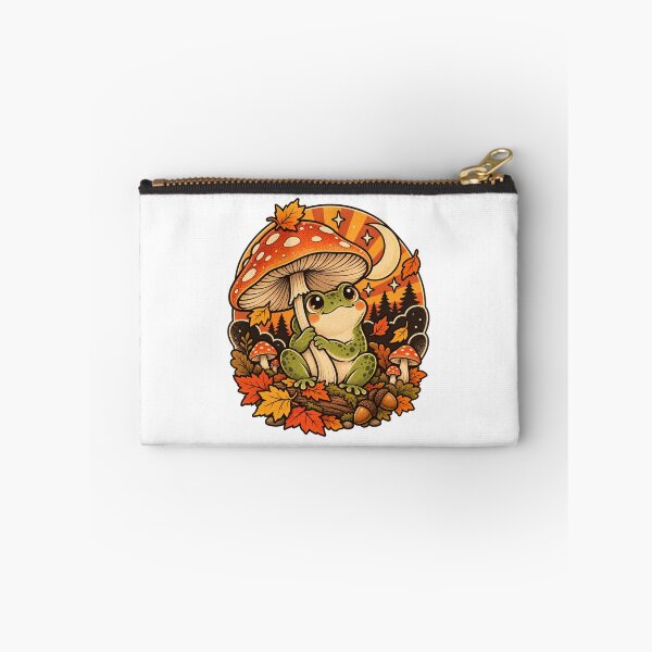 Item preview, Cute Frog Under Mushroom – Retro Autumn Cottagecore Art designed and sold by Apex Designs.