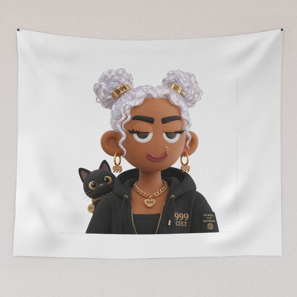 Item preview, Diamond Goth GorgezBoo Doll and Cat designed and sold by GorgezBoo.