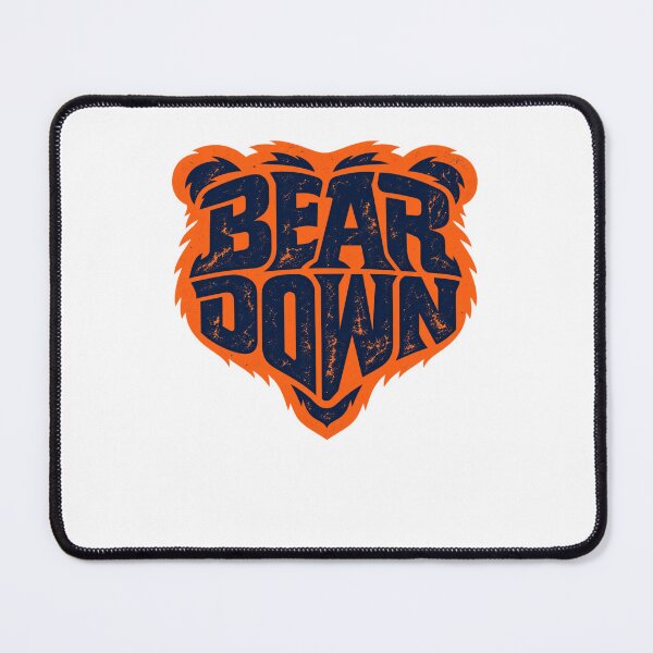 Item preview, Bear Down Distressed Text Orange Navy Bear Head Shape designed and sold by purrinink.