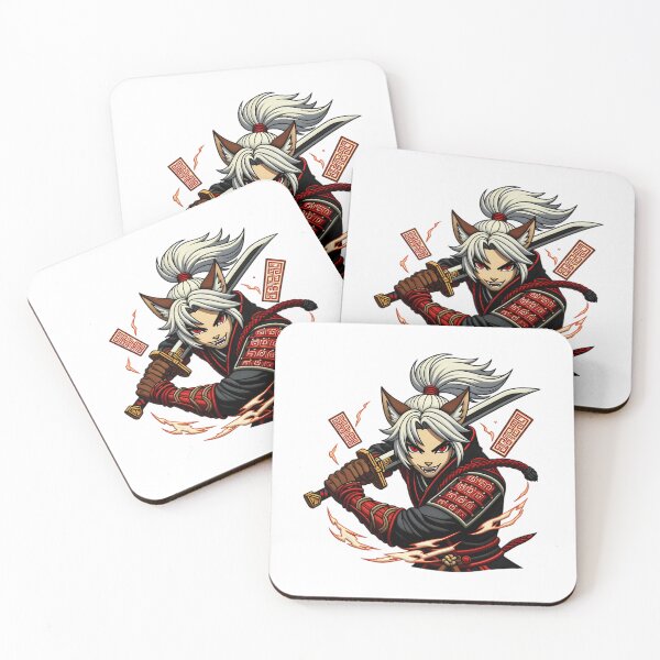 Item preview, Nine Sols Yi Warrior Sticker Taopunk Solarian Fox Game Fan Art Tee Print designed and sold by CatheriSchiller.