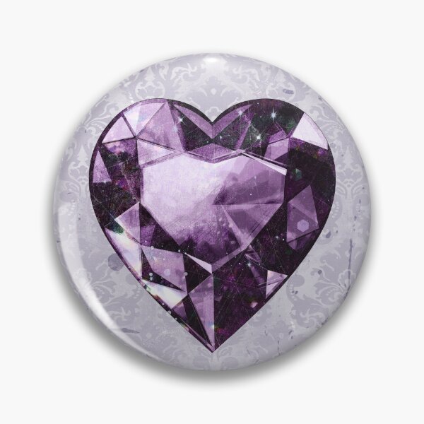 Item preview, Heart-Shaped Faceted Violet Diamond Dark Academia Art designed and sold by Ghoul Enterprises.