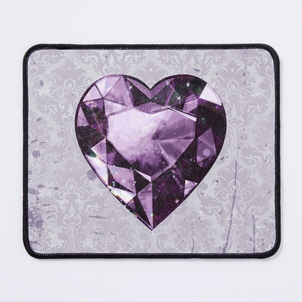 Item preview, Heart-Shaped Faceted Violet Diamond Dark Academia Art designed and sold by Ghoul Enterprises.