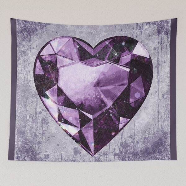 Item preview, Heart-Shaped Faceted Violet Diamond Dark Academia Art designed and sold by Ghoul Enterprises.