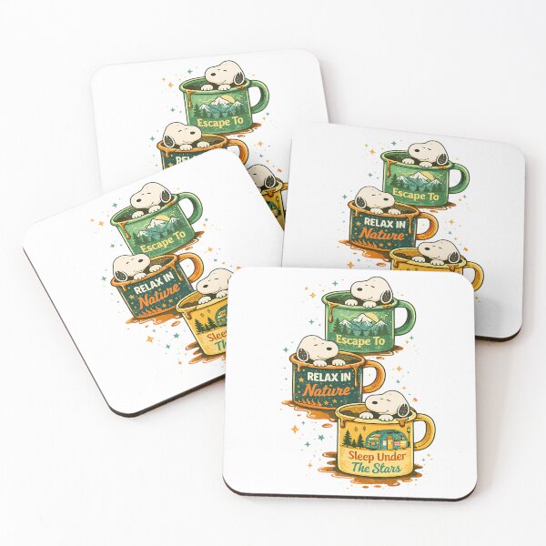 Item preview, Snoopy Camping Mugs designed and sold by CatheriSchiller.