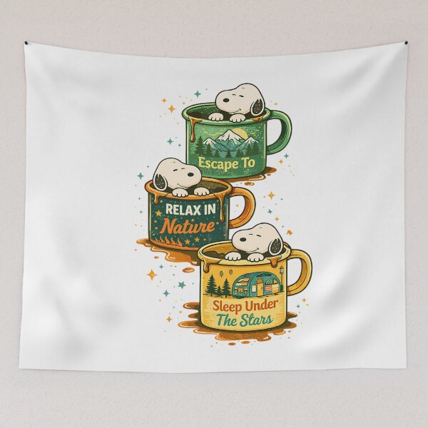 Item preview, Snoopy Camping Mugs designed and sold by CatheriSchiller.