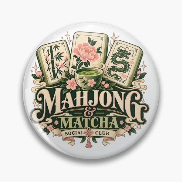 Item preview, Retro Mahjong and Matcha Social Club designed and sold by BadMary.