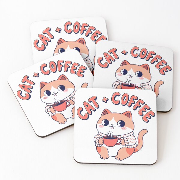 Item preview, Cat With Coffee Cute Sticker designed and sold by Orillia.