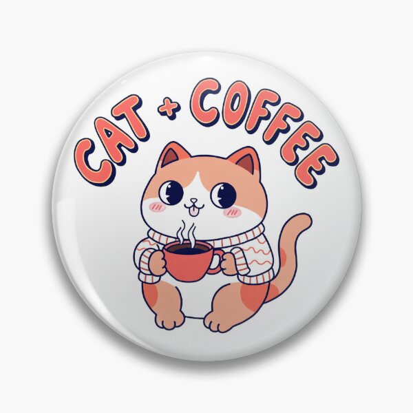 Item preview, Cat With Coffee Cute Sticker designed and sold by Orillia.