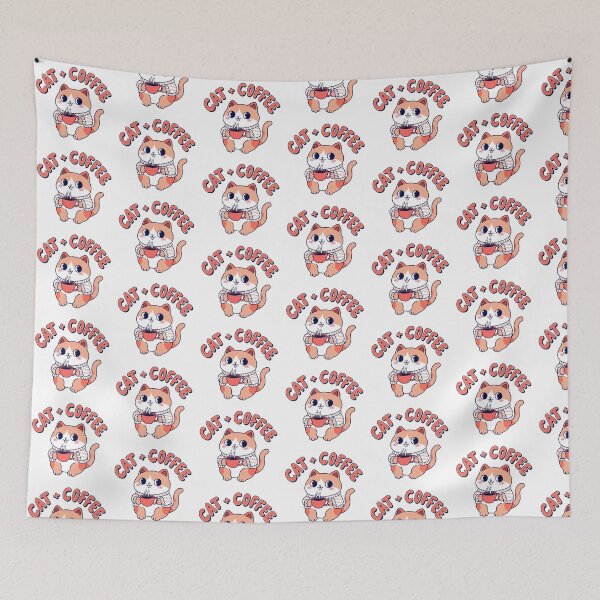 Item preview, Cat With Coffee Cute Sticker designed and sold by Orillia.